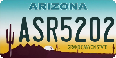 AZ license plate ASR5202