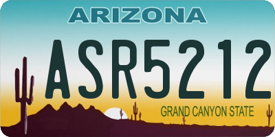AZ license plate ASR5212
