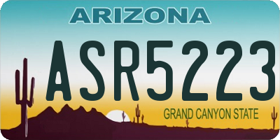 AZ license plate ASR5223