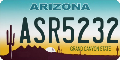 AZ license plate ASR5232