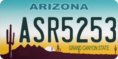 AZ license plate ASR5253