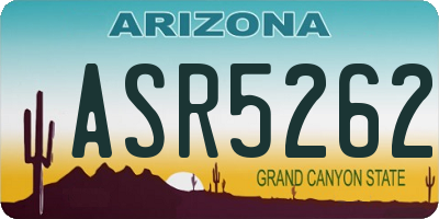 AZ license plate ASR5262