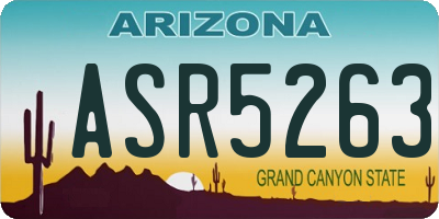AZ license plate ASR5263