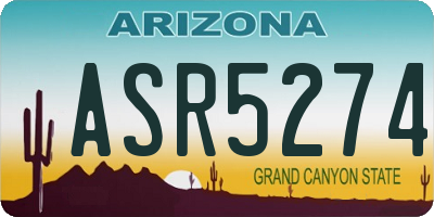 AZ license plate ASR5274