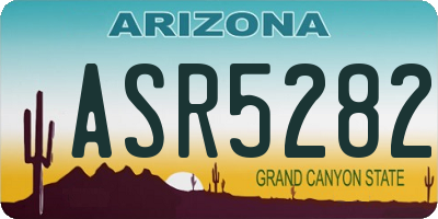 AZ license plate ASR5282