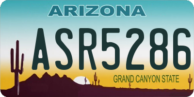 AZ license plate ASR5286