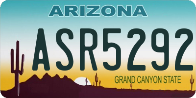 AZ license plate ASR5292