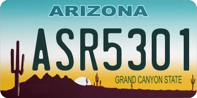 AZ license plate ASR5301