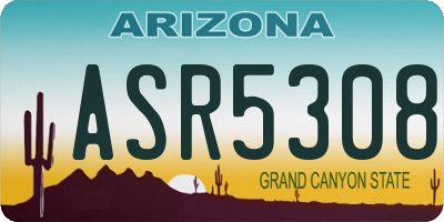 AZ license plate ASR5308