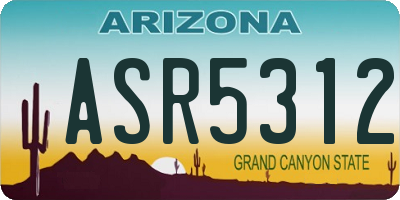 AZ license plate ASR5312