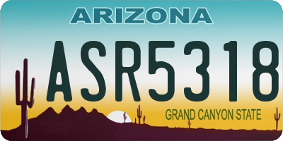 AZ license plate ASR5318