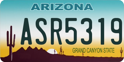 AZ license plate ASR5319