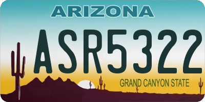 AZ license plate ASR5322