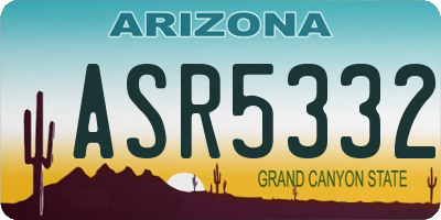 AZ license plate ASR5332