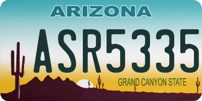 AZ license plate ASR5335