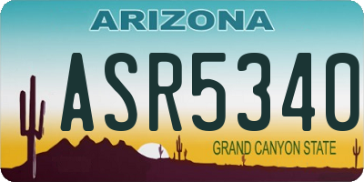 AZ license plate ASR5340