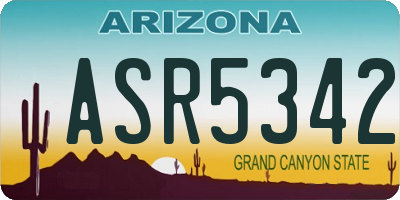 AZ license plate ASR5342