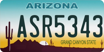 AZ license plate ASR5343