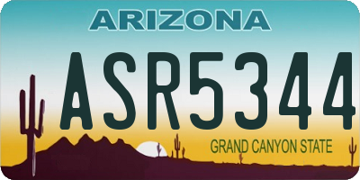 AZ license plate ASR5344