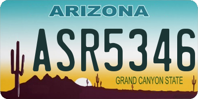 AZ license plate ASR5346