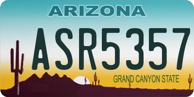 AZ license plate ASR5357