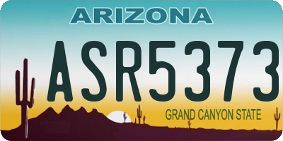 AZ license plate ASR5373
