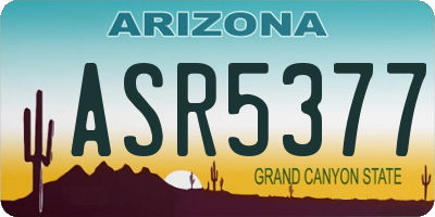 AZ license plate ASR5377