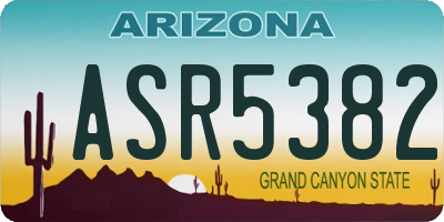 AZ license plate ASR5382