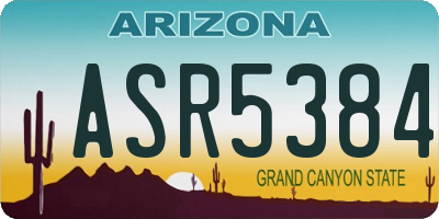 AZ license plate ASR5384