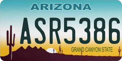 AZ license plate ASR5386