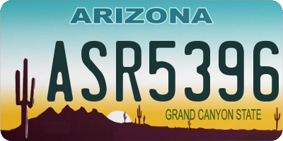 AZ license plate ASR5396