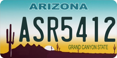 AZ license plate ASR5412