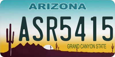 AZ license plate ASR5415