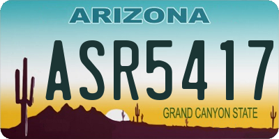 AZ license plate ASR5417