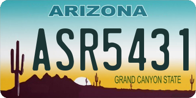 AZ license plate ASR5431