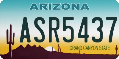 AZ license plate ASR5437