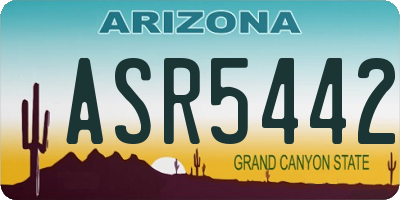 AZ license plate ASR5442