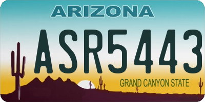 AZ license plate ASR5443