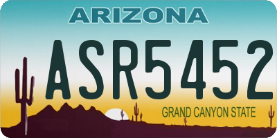 AZ license plate ASR5452
