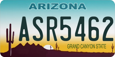 AZ license plate ASR5462