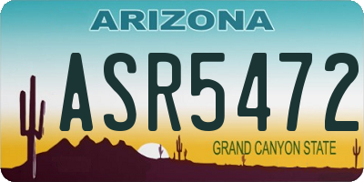 AZ license plate ASR5472