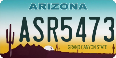 AZ license plate ASR5473