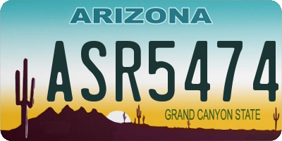 AZ license plate ASR5474