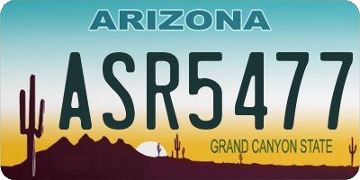 AZ license plate ASR5477