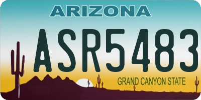 AZ license plate ASR5483