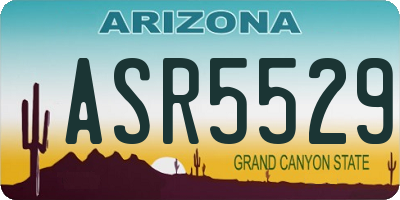 AZ license plate ASR5529