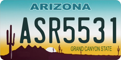AZ license plate ASR5531