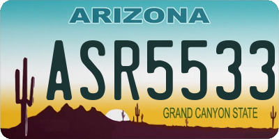 AZ license plate ASR5533