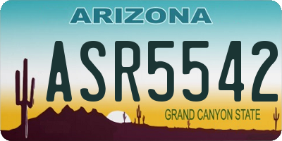 AZ license plate ASR5542