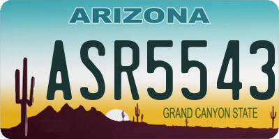 AZ license plate ASR5543